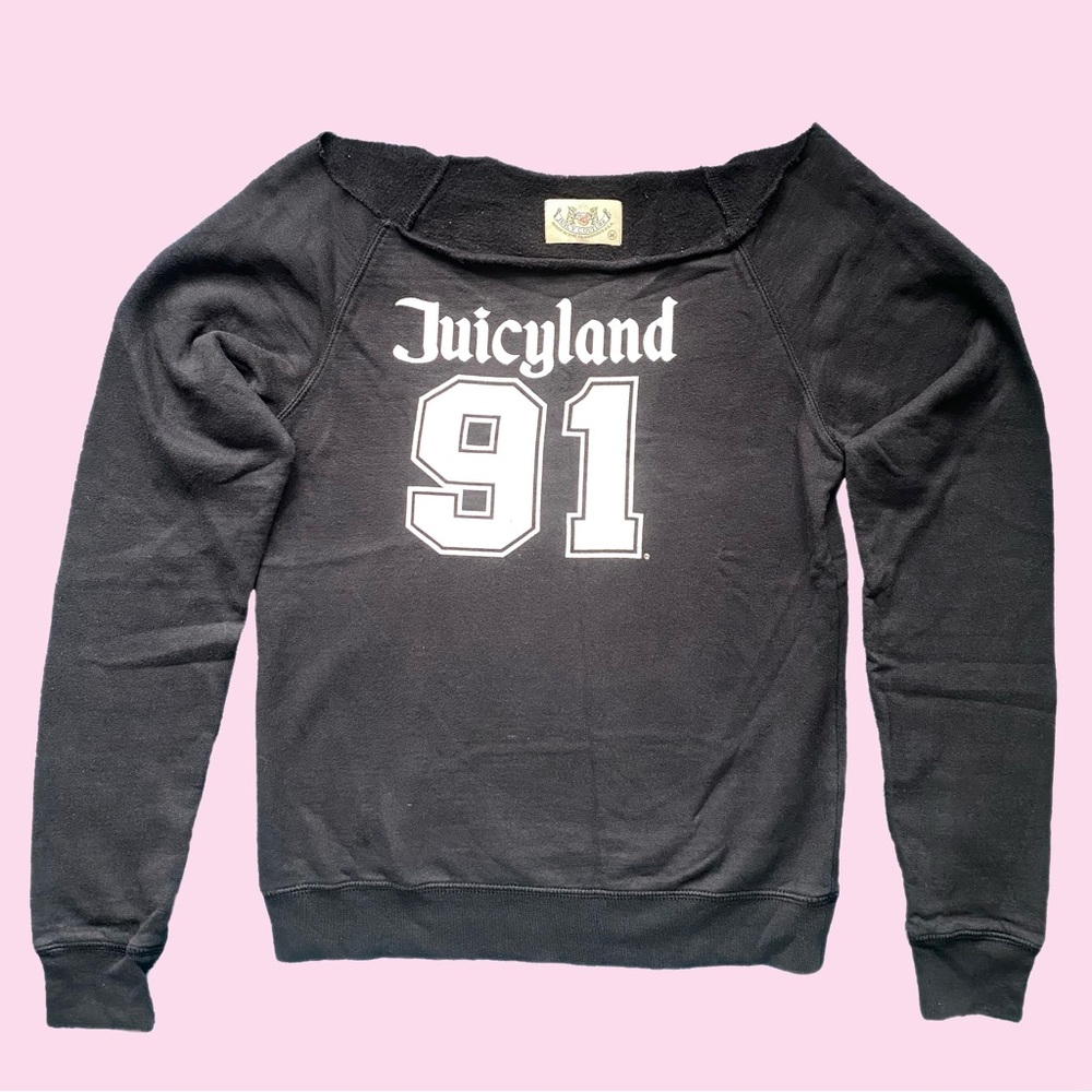 "Juicyland 91" Wide Neck Raglan Sweatshirt